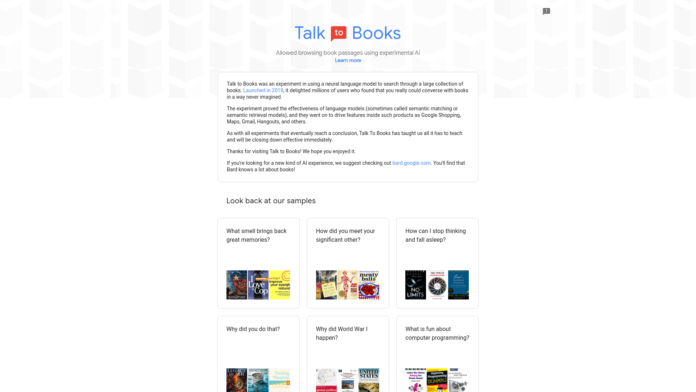 Talk to Books (Google)