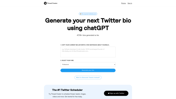 Twitter Bio Generator